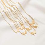 Personalized Gold Initial Butterfly Pendant Necklace