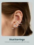 Surgical Steel Cubic Zirconia Stud Earrings Set