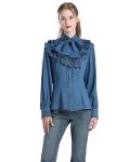 Gothic Vintage Style Long Sleeve Ruffle Blouse