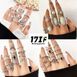 42-Piece Vintage Silver Knuckle Ring Set
