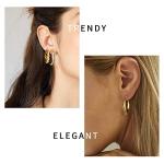 14K Gold Plated Chunky Hoop Earrings Set