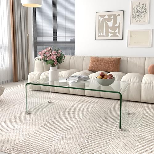 Minimalist Tempered Glass Coffee Table for Living Room