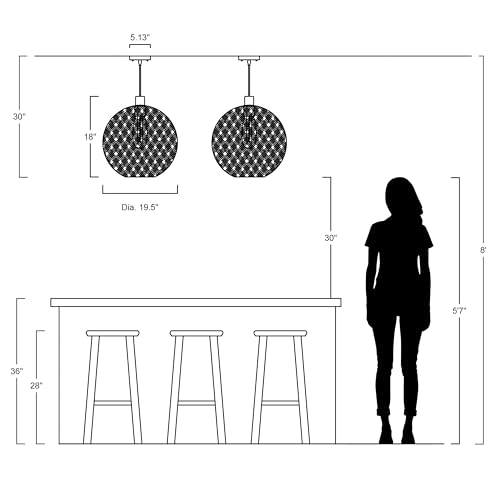 Lacey 19.5" Minimalist Woven Globe Pendant Light