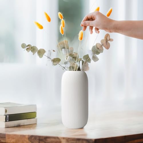 Simple Tan Ceramic Flower Vase for Minimalist Decor