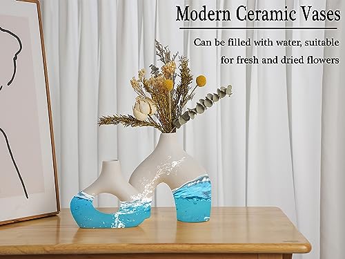 Set of 2 Matte White Ceramic Minimalist Vases