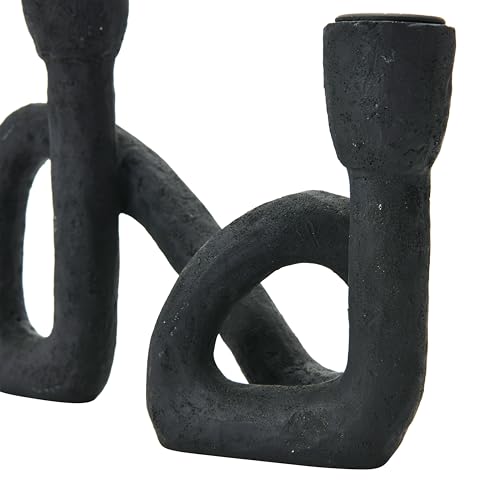 Black Resin Taper Candle Holder by Bloomingville