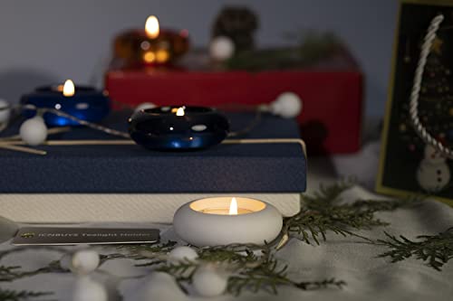 White Cement Pebble Tealight Candle Holder