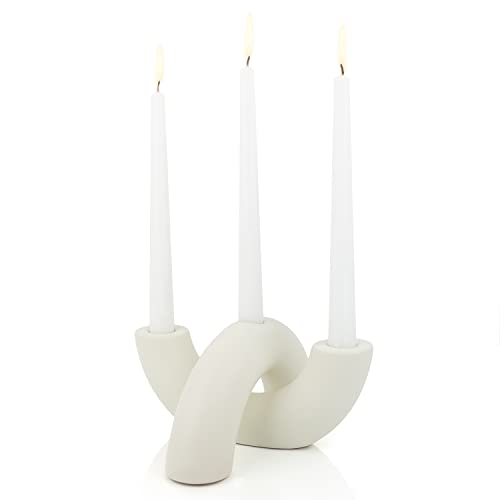 AERLO Minimalist Candle Holder Set in Ivory