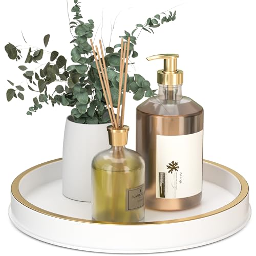 Round Metal Bathroom Tray for Soap and Sponges