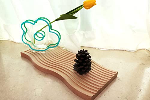 Wave-Shaped Wooden Decorative Tray for Minimalist Style