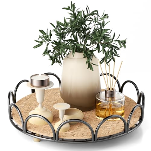 Round Decorative Tray with Cork Insert