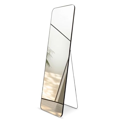 Wall-Mounted Full-Length Mirror with Metal Frame