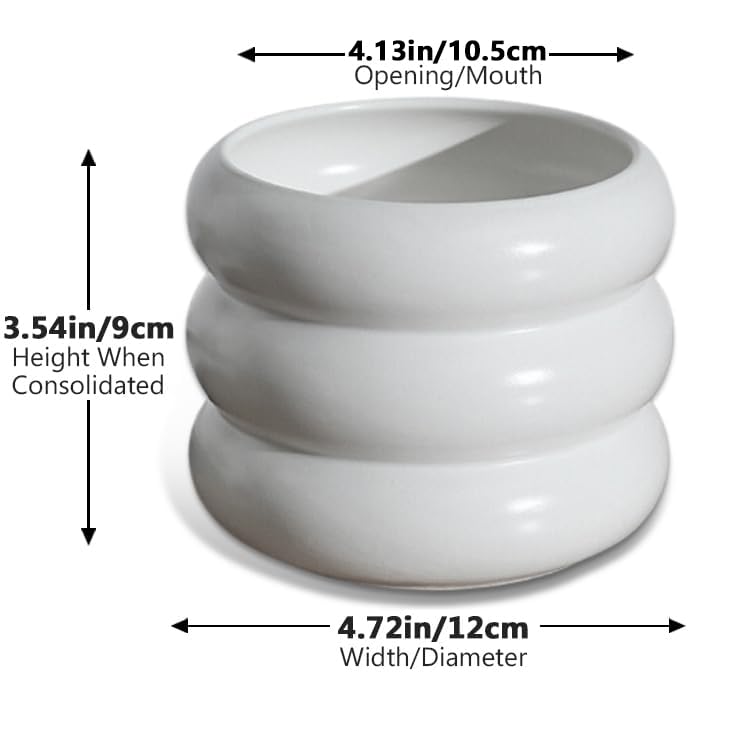 Modern White Ceramic Plant Pot with Drainage