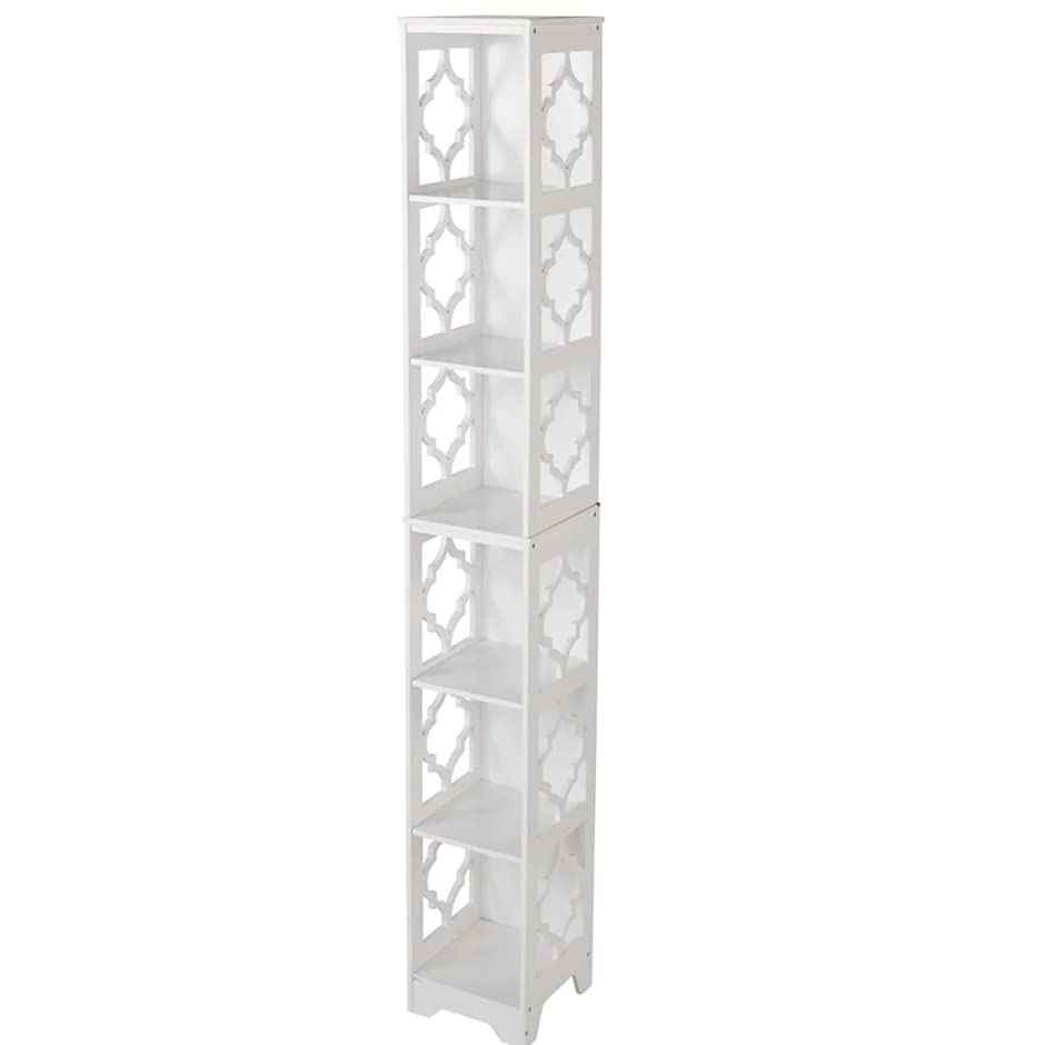 Sleek White 6-Cubbie Vertical Shelf Unit