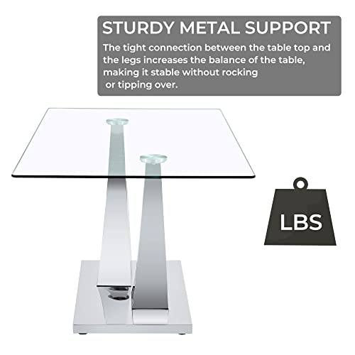 Modern 63" Glass Dining Table for Minimalist Spaces