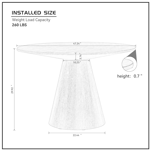 Minimalist Round Dining Table for 4-6 People