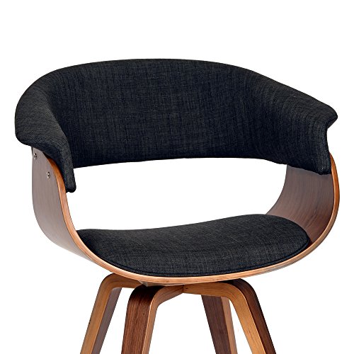 Charcoal Fabric Summer Chair with Walnut Finish
