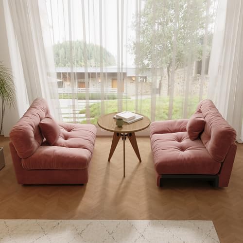 Beige Cloud Modular Sectional Sofa with Pillows