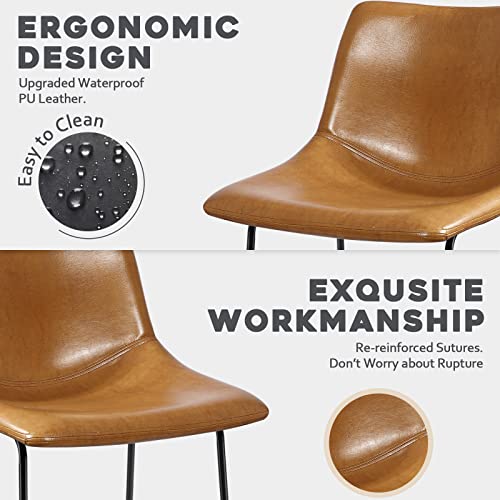 Minimalist Faux Leather Dining Chairs Set of 2