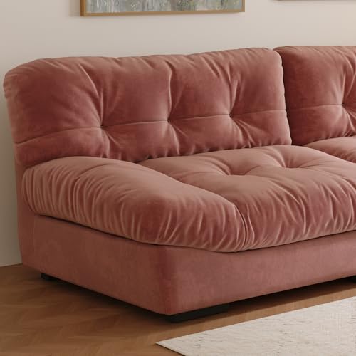 Beige Cloud Modular Sectional Sofa with Pillows