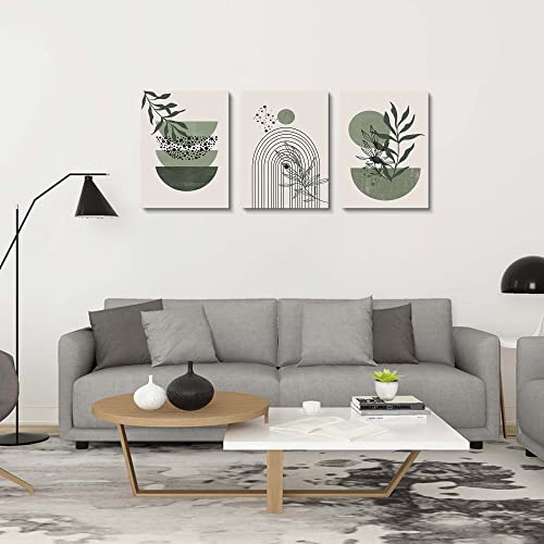 Sage Green Minimalist Wall Art Set of 3