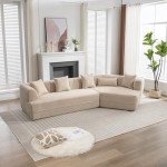 Light Brown Minimalist Modular Sectional Sofa Couch