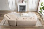 Light Brown Minimalist Modular Sectional Sofa Couch