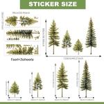 Waterproof Pine Wall Decal with Gold Stamp