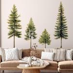 Waterproof Pine Wall Decal with Gold Stamp