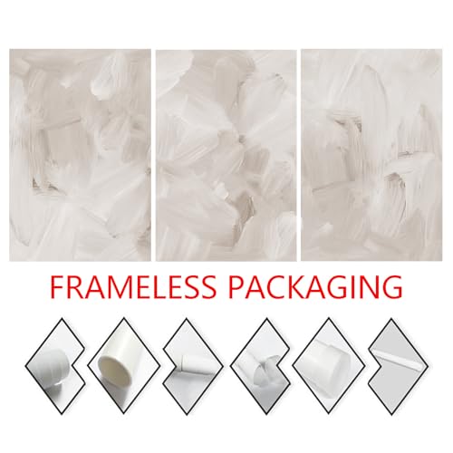 Beige Abstract Canvas Art Set for Minimalist Decor