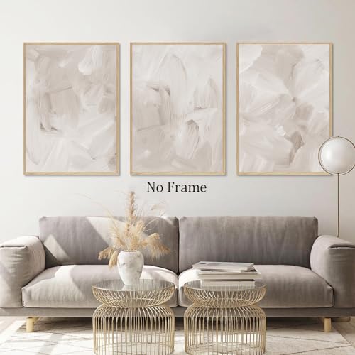 Beige Abstract Canvas Art Set for Minimalist Decor