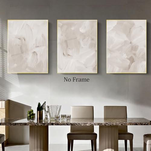 Beige Abstract Canvas Art Set for Minimalist Decor