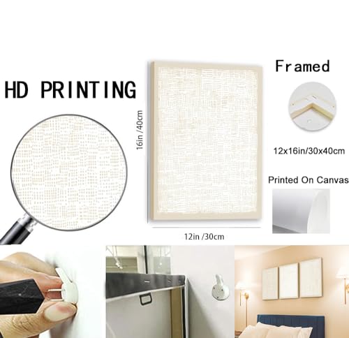 Framed Abstract Boho Canvas Art Set of 3