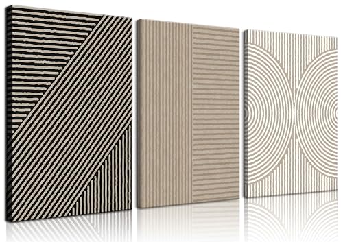 Framed Abstract Neutral Wall Art for Minimalist Decor