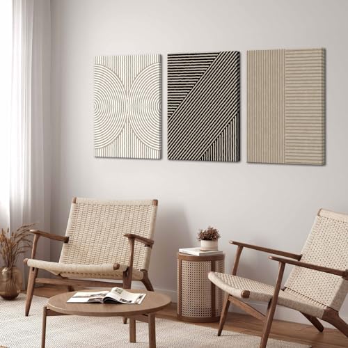 Framed Abstract Neutral Wall Art for Minimalist Decor