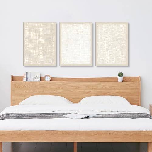 Framed Abstract Boho Canvas Art Set of 3