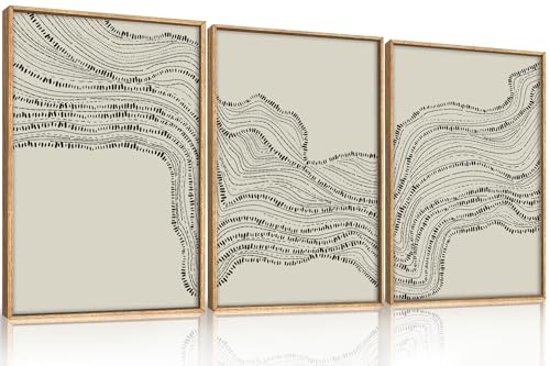 Abstract Geometric Canvas Art Set - Black & White