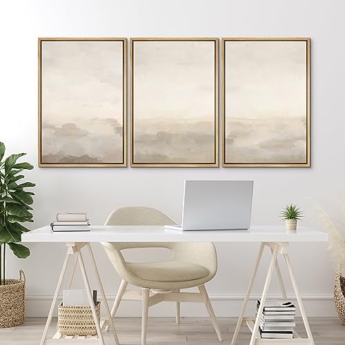 Neutral Abstract Canvas Print for Minimalist Decor