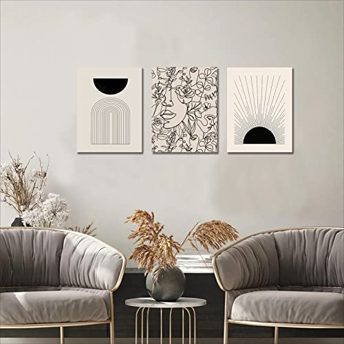 Set of 3 Minimalist Boho Abstract Wall Art