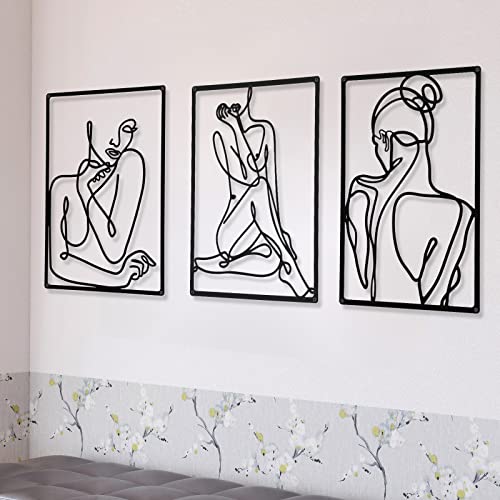 Metal Minimalist Abstract Woman Wall Art Set