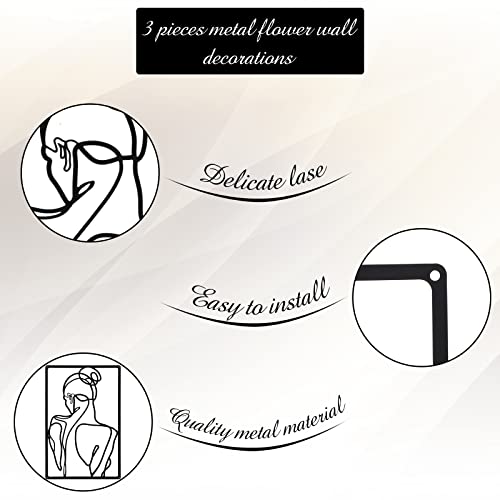 Metal Minimalist Abstract Woman Wall Art Set