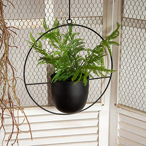 Black Metal Hanging Planter for Modern Spaces