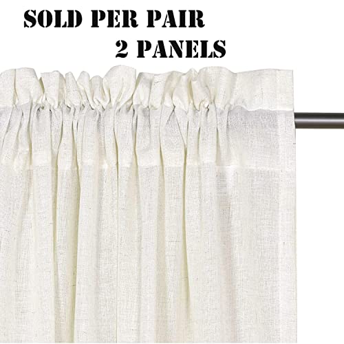 H.VERSAILTEX 84-Inch Natural Linen Curtains - 2 Panels