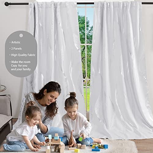 Light Silver Grey Room Darkening Curtains - 2 Panels