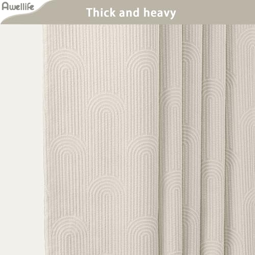 Boho Minimalist Cotton Shower Curtain - Ivory Linen