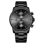 Stylish Black and Gray Men’s Quartz Chronograph Watch