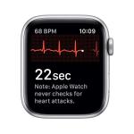 Silver Aluminum Apple Watch Series 5 with White Band