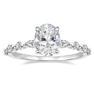 Elegant 3 Carat Sterling Silver Halo Engagement Ring