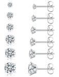 Surgical Steel Hypoallergenic Cubic Zirconia Stud Earrings