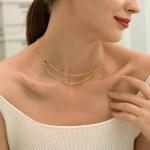 CHESKY 14k Gold Plated Dainty Satellite Necklace